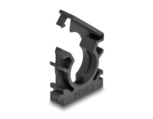 Delock Kabelschlauchhalter 18.5mm, 8 Stück mit Verschlussclip, schwarz