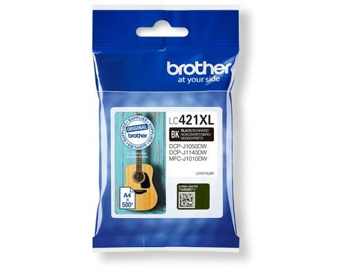 Tinte Brother LC421XLBK, schwarz XL 500 Seiten, J1050, J1140, J1010