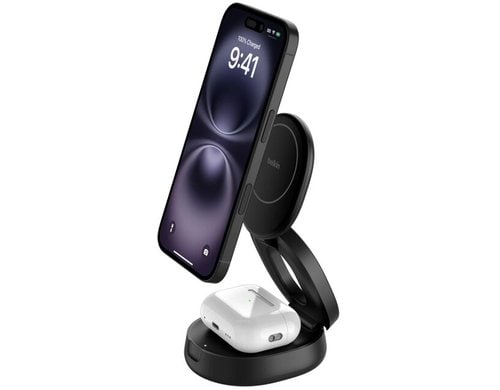 BELKIN BoostCharge 2in1 verstellb ladestati 15W, Schwarz