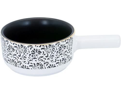 Kadastar Fondue Caquelon Floral Ø 16 cm x 7.5 cm, Keramik, 0.8 Liter