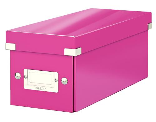 Leitz Aufbewahrungsbox CD pink für 30 CD-Hüllen, zusammenfaltbar