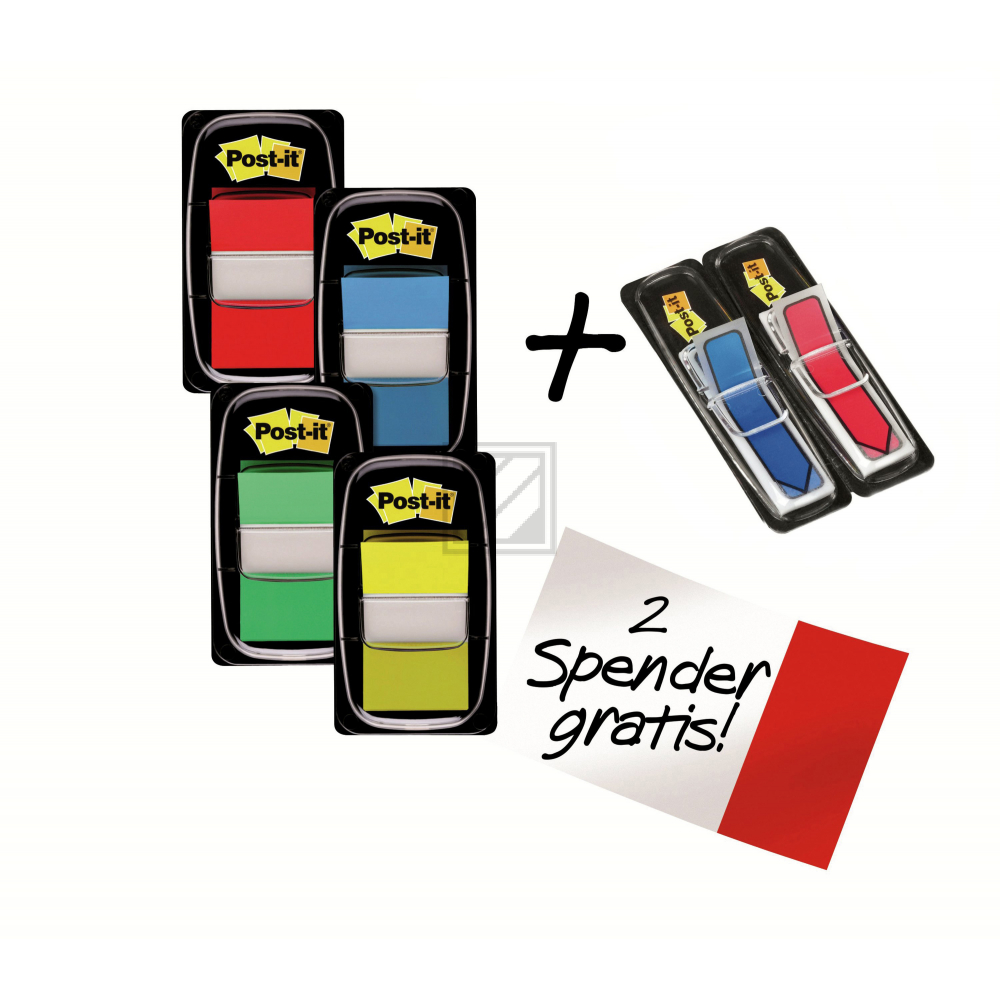 3M Post-it Index 680-P6 Vorteilspack 4 x 50 Streifen Standard, 2 x 24 Pfeile