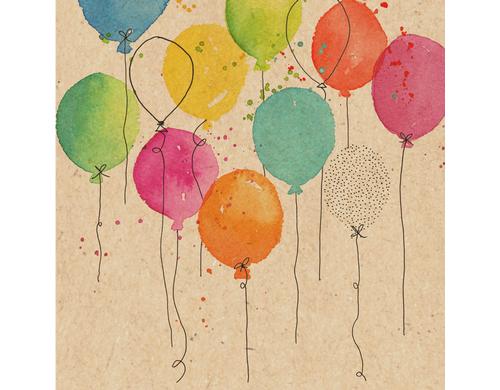 B+C Servietten Ballon Party 33x33 cm, 20 Stück, 3-lagig, recyclet