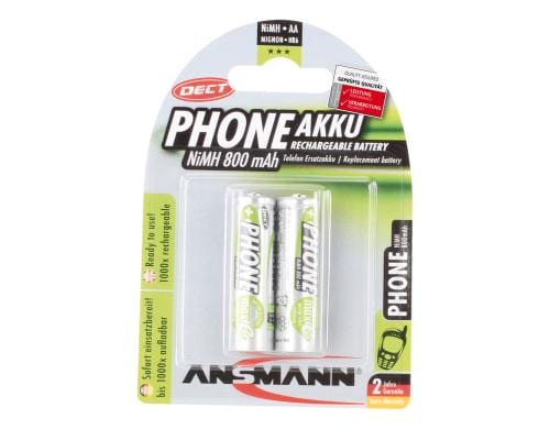 Ansmann Akku AA NiMH 800 mAh 1.2V 2er maxE, HR6, für DECT-Phones