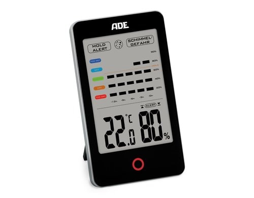 ADE digitales Thermo-/Hygrometer schwarz mit Schimmelalarm