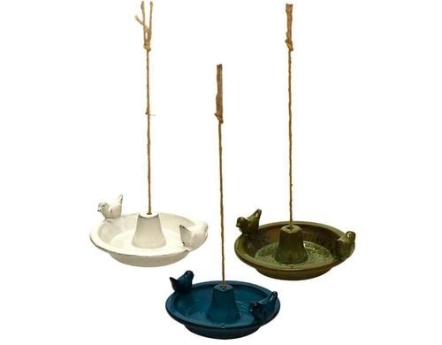 Esschert Vogelbad Keramik hängend rund, assortiert