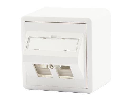 Dätwyler AP54 Schrägaus-Dose 2x KS, weiss