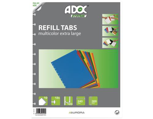 Adoc Ringheft Ersatz-Register A4, 10-teilig, 5-farbig