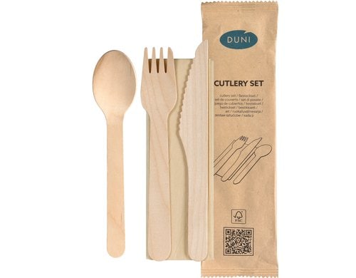 Duni Petit Besteckset 4/1 Holz 250 Stk.