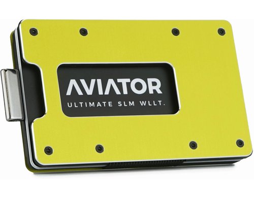 Aviator Wallet SLIDE Carbon cash clip electric lime
