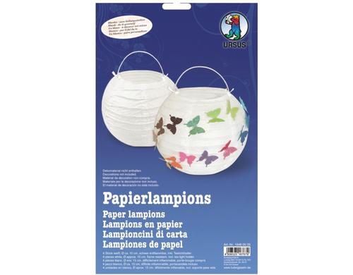 Ursus Papierlampione weiss 4 Stück, Durchmesser 15cm