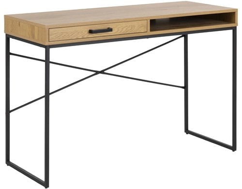 AC Design Bürotisch Seaford schwarz braun 110x45x75 cm (LxBxH) Wildeiche