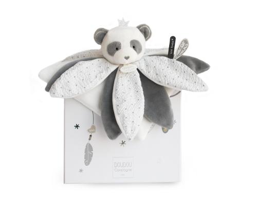 DouDou Geschenkset ATTRAPE-REVE pétales Schmusetuch Panda 26cm