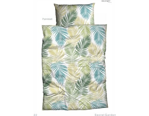 Night Fashion Kissenbezug Palmblatt grün, 65x100 cm, Seersucker