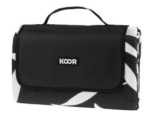 KOOR Picknickdecke Leaves schwarz 200 x 200cm , 100% Polyester