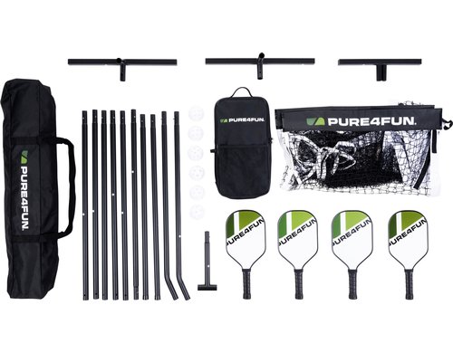 FTM Pickleball Set mit Netz Netz 670x92x70cm, 6 Bälle, 4 Schläger