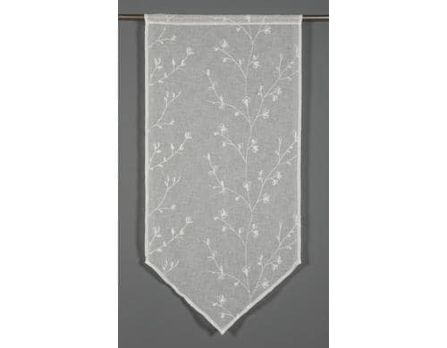Gardinia Fensterdekoration Spitzpanneaux 60x120cm, Muster: Blumenstickerei, weiss