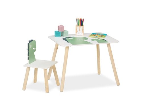 relaxdays Kindersitzgruppe Dinosaurier MDF, Kiefernholz, China