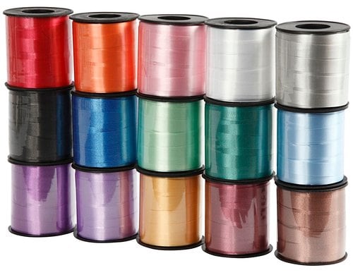 Creativ Company Kräuselband Sortiment 10 mm x 50 m, 15 Rollen