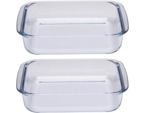 Alpina Auflaufform 2er Set, quadratisch Glas