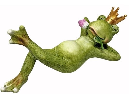Dameco Dekofigur Froschkönig liegend Polyresin, 37x17x15 cm (BxTxH)