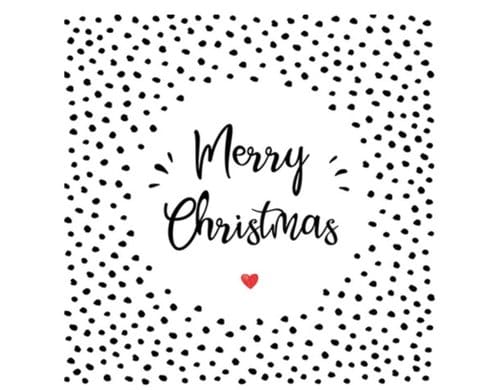 B+C Weihnachtsservietten Merry xmas Heart Grösse 33x33cm, 20 Stück, 3-lagig