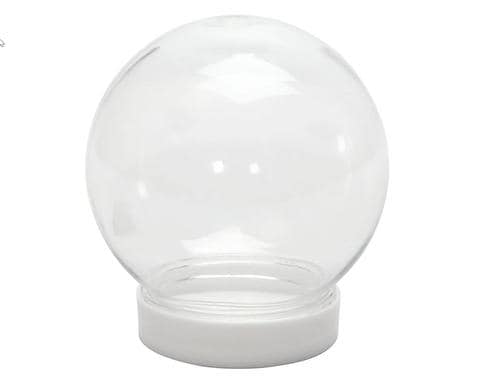 Creativ Company Schneekugel aus Kunststoff 1 Stück, 8.5 x 8 cm, Lochgrösse 4.7 cm