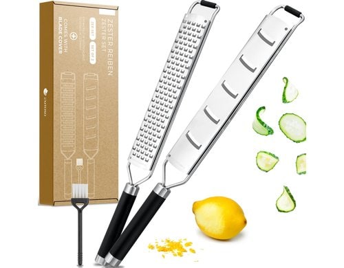 Exitoso Zester- und Zitronenreibe 2-in-1 Set Zitronenreibe, Zesterreibe