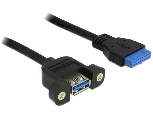 Delock USB3 Pinheader Kabel intern, 50cm Pinheader Buchse -USB3 Buchse,verschraubbar