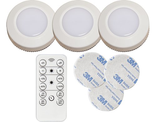 Star Trading LED Pushlight 3er Fernbedienun 3x LED 40lm 3000K, inkl. Batterie