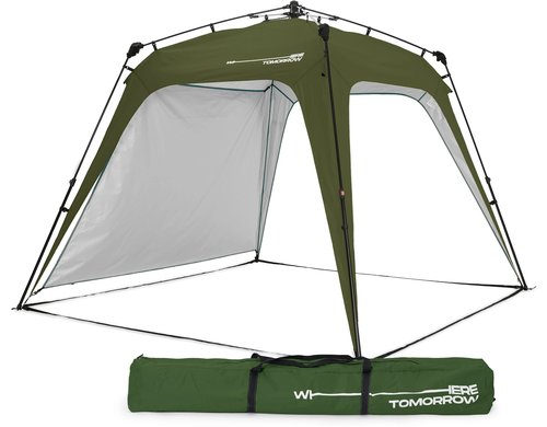 Where Tomorrow Pop Up Pavillon Dunkelgrün 250x250x190cm, 5.9Kg, mit 1 Seitenwand,