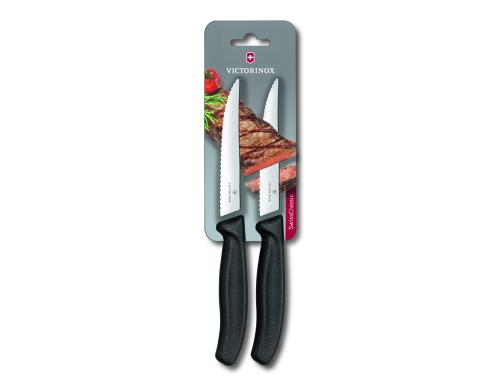 Victorinox Steakmesser mittel, 12cm, 2Stk. schwarz, auf Blister