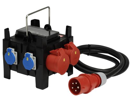 Spälti Gummi Steckerleiste, 40A 1xCEE16/5,1xCEE32/5, 3xT23, 1x16A/C 1P