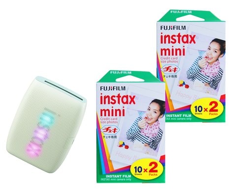 Fujifilm Instax Mini Link3 Sage Green KIT Inkl. 2 x Duo Pack