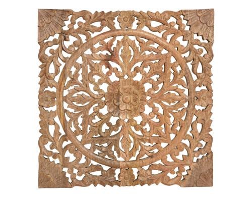 G. Wurm Wandbild 3D Blumen, Mangoholz B: 50 cm, H: 50 cm, T: 2 cm