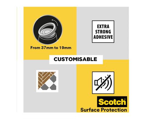 Robuste Stuhlgleiter von Scotch anpassbar  Ø 19 bis 37mm, braun