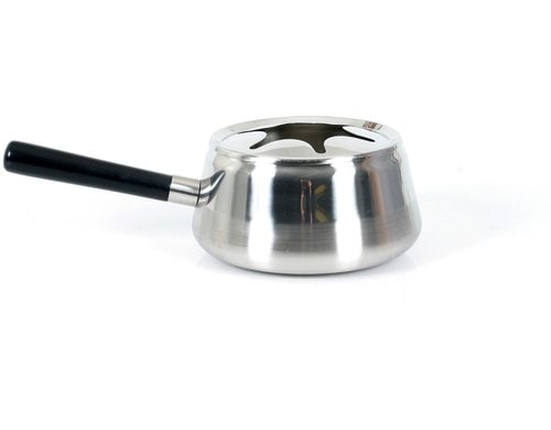 NOUVEL Fondue Pfanne für Gemüse und Fleisch Edelstahl, Holzgriff, Ø 14.5 cm