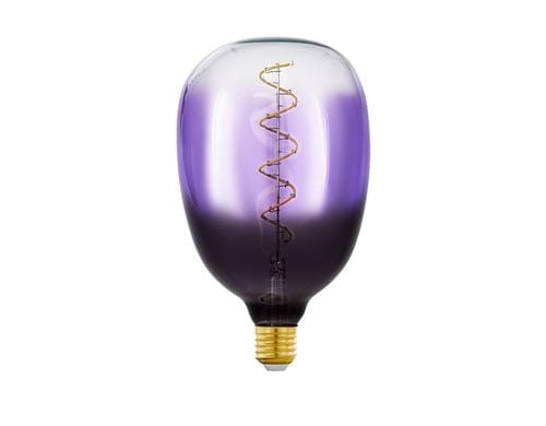 EGLO Leuchtmittel schwarz-violett-transp. inkl. 1x E27 4W, dimmbar