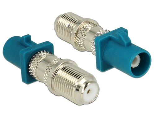 Delock Adapter FAKRA Z Stecker > F Buchse 50 Ohm Messing vernickelt, zum Einbau