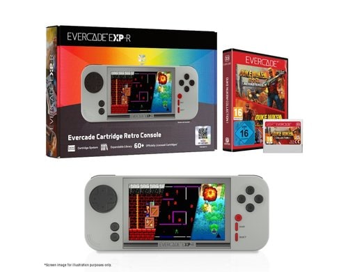 Blaze Evercade EXP-R Solo Duke Nukem Bundle Retro-Gaming-Handheld und Duke Nukem