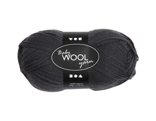 Creativ Company Merinowolle Babygarn L 172 m, 50 g, 14/4, dunkelgrau