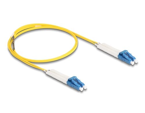 Delock LWL Duplex Patchkabel, OS2, 1m Singlemode 9/125µm, LC-LC, winkelbar