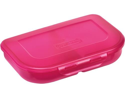 Herlitz  Lunchbox Brotdose pink uni Pushverschluss, 23 x 15 x 4, 2-teilig