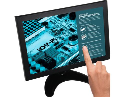 JOY-IT 10  Display mit Metallgehäuse resistiver Touchscreen Auflösung 1280 x 800