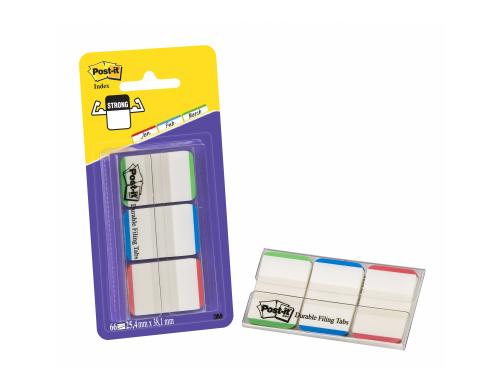 3M Post-it Index Strong, 3x12 Tabs grün/blau/rot