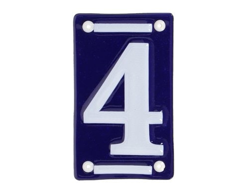 Esschert Design Hausnummer 4, Emaille Eisen, 7x0.5x11.8 cm (LxTxH)
