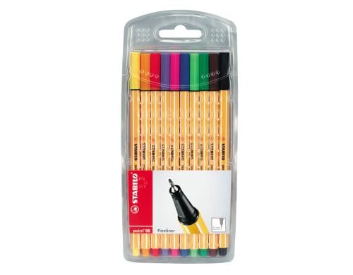 STABILO point 88 10er Etui Farben: grün, rot, blau, schwarz, violett,
