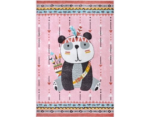 Hanse Home Kinderteppich Panda 100% Polypropylen, 160x235x0.7cm, Rosa