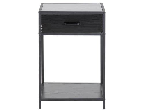 AC Design Nachttisch Seaford Stahl/MDF, 42x35x63 cm, Schwarz