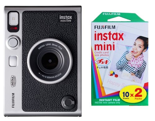 Fujifilm Instax Mini Evo Schwarz  KIT Inkl. 2 x Duo Pack